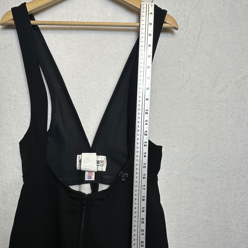 Vintage Obermeyer Ski Bibs Overalls Pants Women 10 Black Stirrup Zip USA Retro - Picture 12 of 15